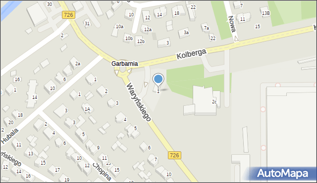 Opoczno, Kolberga, 1, mapa Opoczno