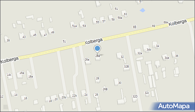 Opoczno, Kolberga, 28a, mapa Opoczno