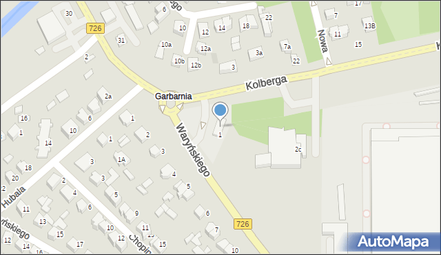 Opoczno, Kolberga, 2D, mapa Opoczno