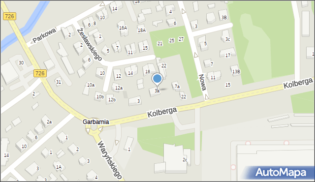 Opoczno, Kolberga, 3a, mapa Opoczno