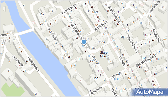 Opole, Koraszewskiego Bronisława, 3, mapa Opola