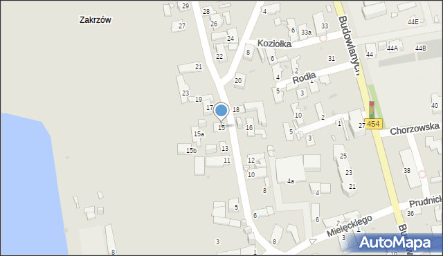 Opole, Korneckiego Michała, ks., 15, mapa Opola