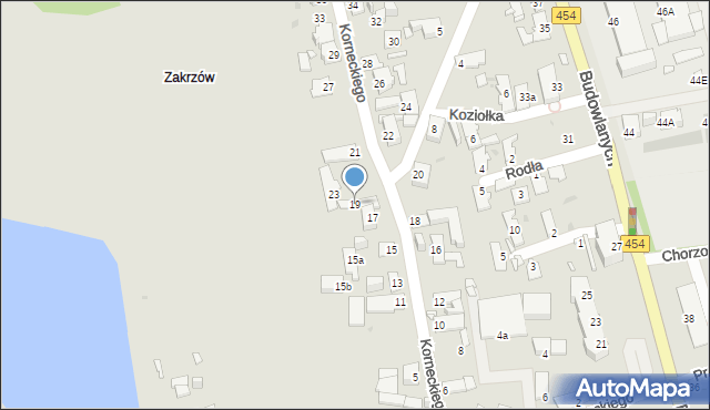 Opole, Korneckiego Michała, ks., 19, mapa Opola