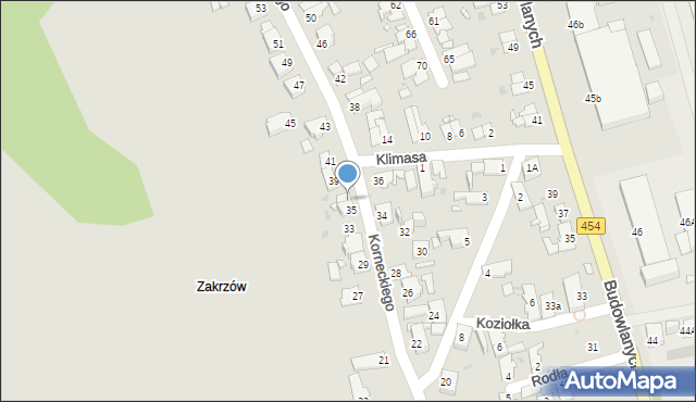 Opole, Korneckiego Michała, ks., 37, mapa Opola