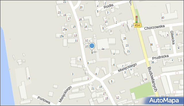 Opole, Korneckiego Michała, ks., 8, mapa Opola