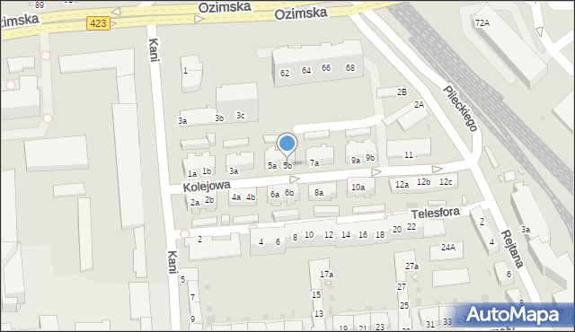 Opole, Kolejowa, 5b, mapa Opola