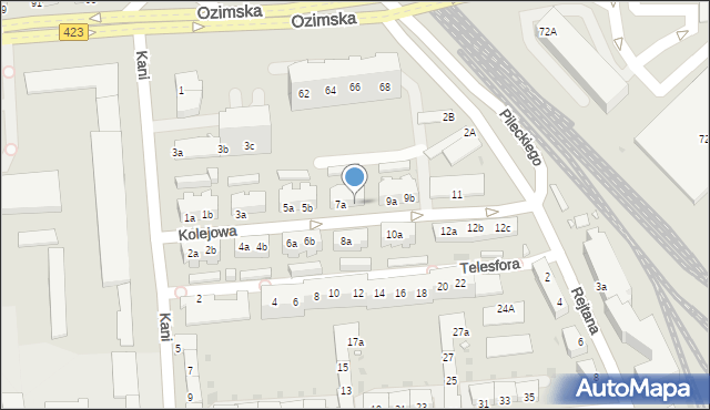 Opole, Kolejowa, 7b, mapa Opola