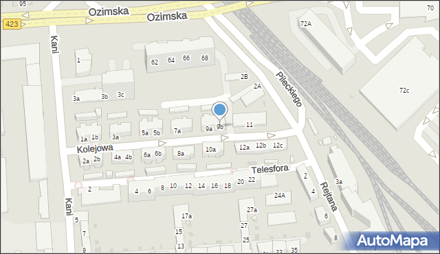 Opole, Kolejowa, 9b, mapa Opola