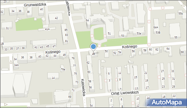 Opole, Kośnego Augustyna, 48, mapa Opola