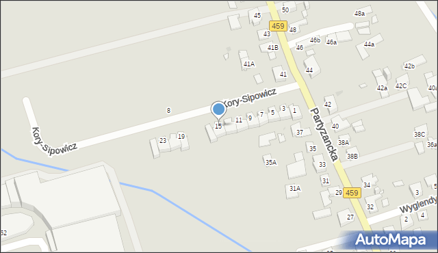 Opole, Kory-Sipowicz Olgi, 15, mapa Opola