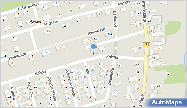 Opole, Kokota Józefa, prof., 6, mapa Opola