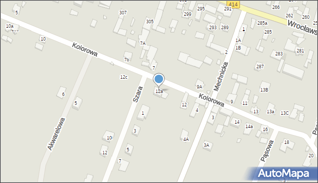 Opole, Kolorowa, 12a, mapa Opola