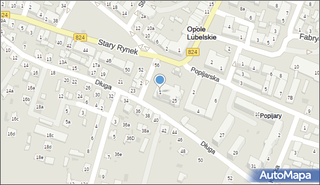 Opole Lubelskie, Kościelna, 1, mapa Opole Lubelskie