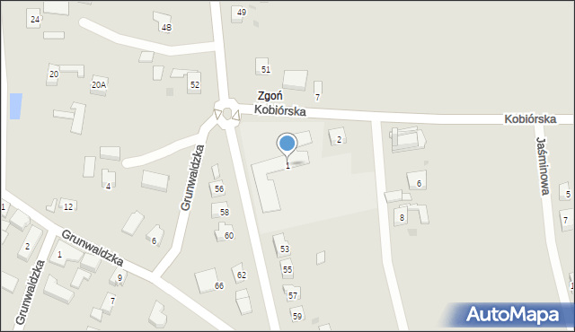 Orzesze, Kobiórska, 1, mapa Orzesze