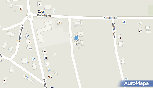 Orzesze, Kobiórska, 8, mapa Orzesze