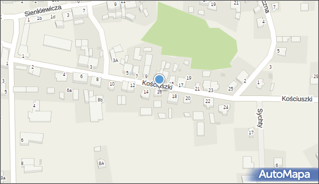 Osie, Kościuszki Tadeusza, gen., 16, mapa Osie