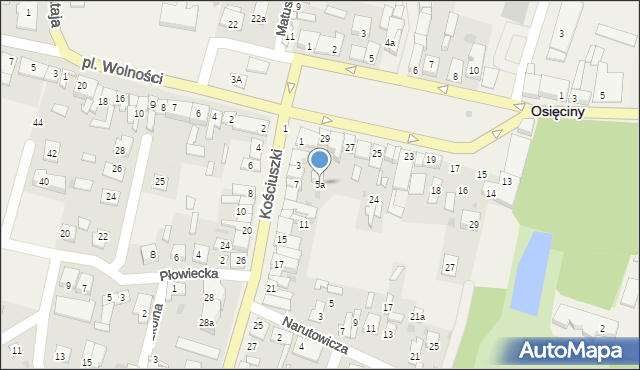 Osięciny, Kościuszki Tadeusza, gen., 5a, mapa Osięciny
