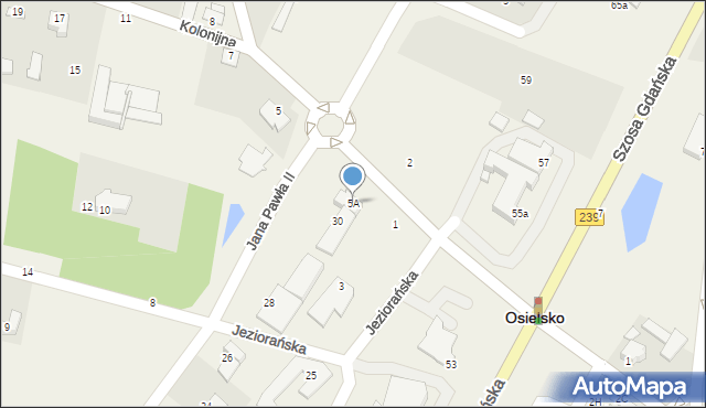 Osielsko, Kolonijna, 5A, mapa Osielsko