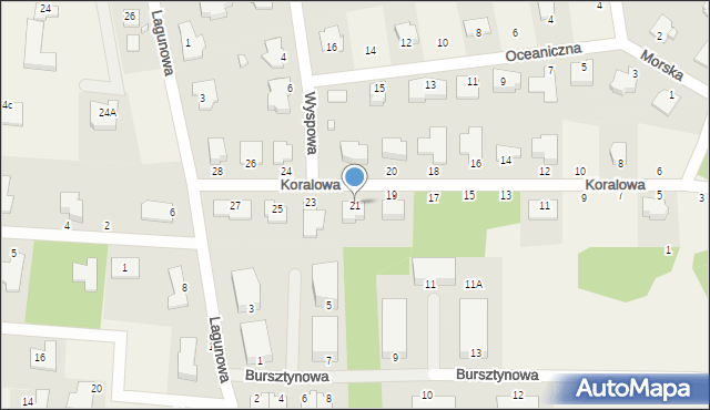 Osielsko, Koralowa, 21, mapa Osielsko