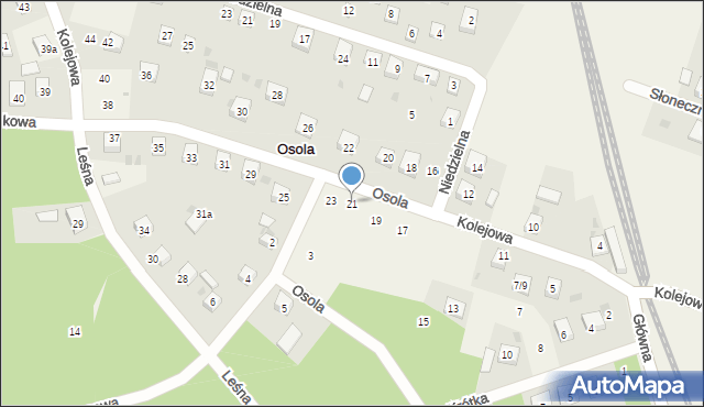 Osola, Kolejowa, 21, mapa Osola