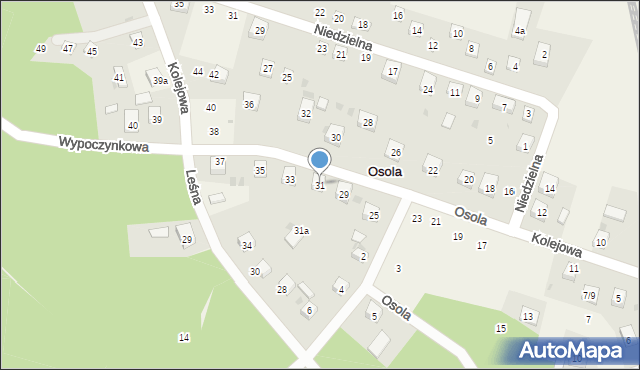 Osola, Kolejowa, 31, mapa Osola