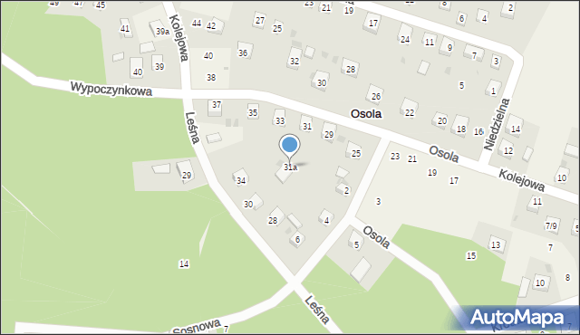 Osola, Kolejowa, 31a, mapa Osola