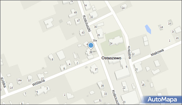 Ostaszewo, Kościuszki Tadeusza, gen., 39, mapa Ostaszewo