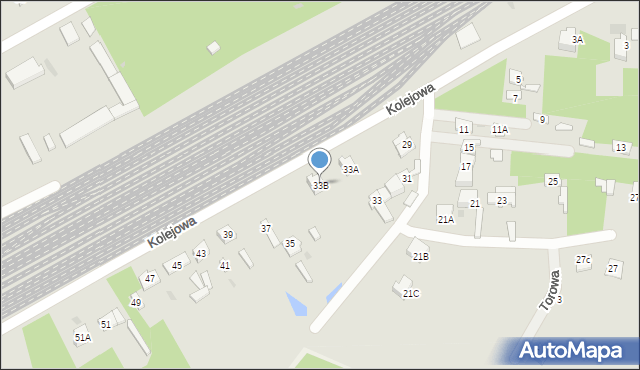 Ostrołęka, Kolejowa, 33B, mapa Ostrołęka