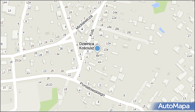 Ostrów Lubelski, Kościuszki Tadeusza, gen., 6A, mapa Ostrów Lubelski