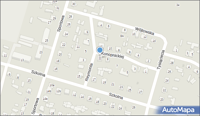 Ostrów Mazowiecka, Konopnickiej Marii, 11, mapa Ostrów Mazowiecka