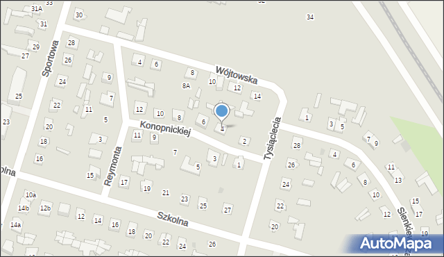 Ostrów Mazowiecka, Konopnickiej Marii, 4, mapa Ostrów Mazowiecka