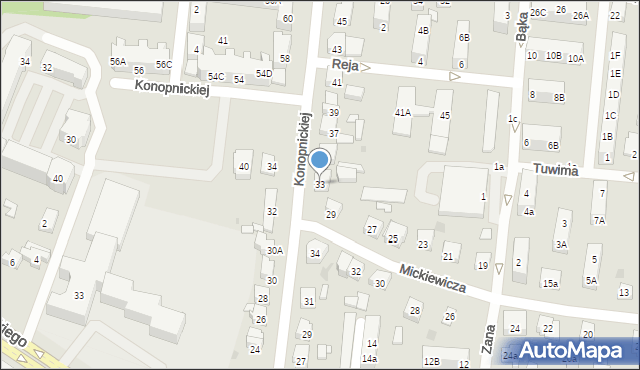 Ostrów Wielkopolski, Konopnickiej Marii, 33, mapa Ostrów Wielkopolski