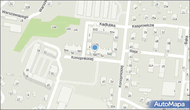 Ostrów Wielkopolski, Konopnickiej Marii, 54C, mapa Ostrów Wielkopolski