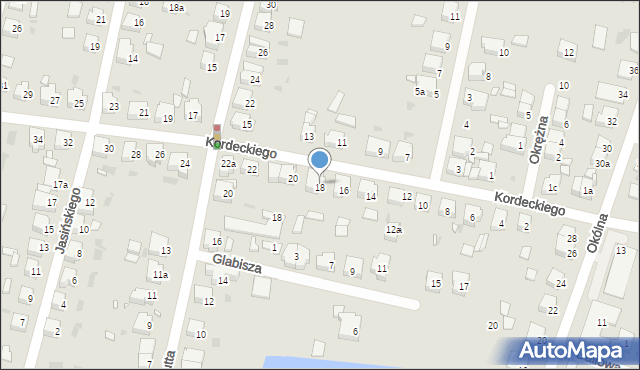 Ostrów Wielkopolski, Kordeckiego Augustyna, ks., 18, mapa Ostrów Wielkopolski