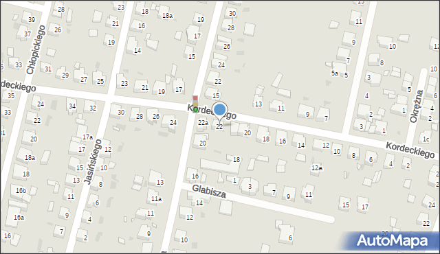 Ostrów Wielkopolski, Kordeckiego Augustyna, ks., 22, mapa Ostrów Wielkopolski