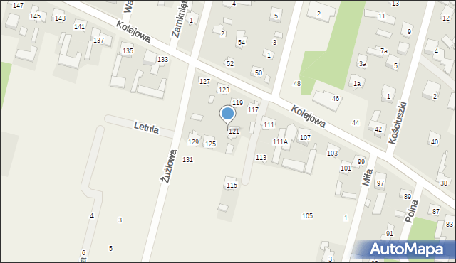 Ostrówek, Kolejowa, 124, mapa Ostrówek