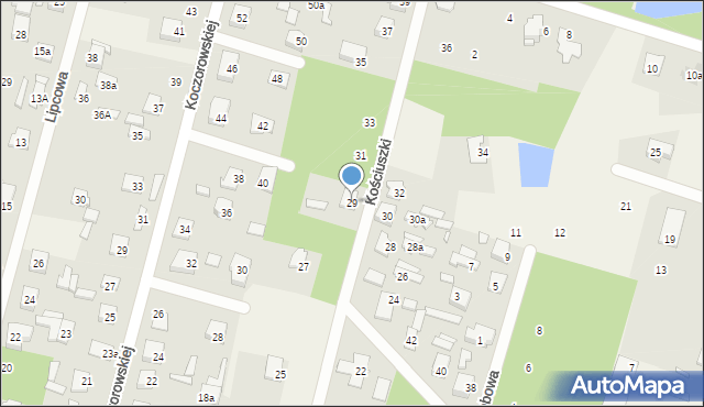 Ostrówek, Kościuszki Tadeusza, gen., 29, mapa Ostrówek