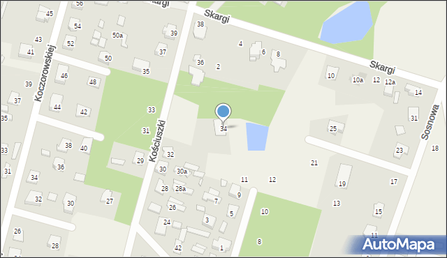 Ostrówek, Kościuszki Tadeusza, gen., 34, mapa Ostrówek