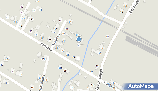 Ostrowiec Świętokrzyski, Kolejowa, 23, mapa Ostrowiec Świętokrzyski
