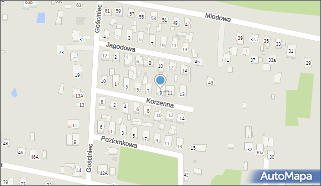 Ostrowiec Świętokrzyski, Korzenna, 9, mapa Ostrowiec Świętokrzyski