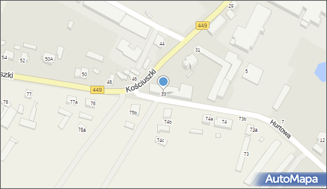 Ostrzeszów, Kościuszki Tadeusza, gen., 33, mapa Ostrzeszów