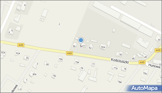 Ostrzeszów, Kościuszki Tadeusza, gen., 54, mapa Ostrzeszów