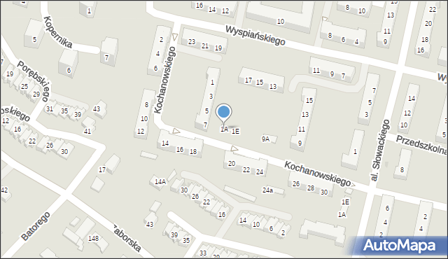 Oświęcim, Kochanowskiego Jana, 1A, mapa Oświęcimia