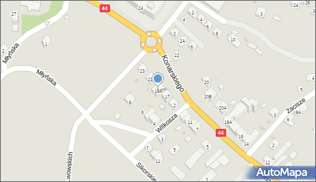 Oświęcim, Konarskiego Stanisława, 19A, mapa Oświęcimia