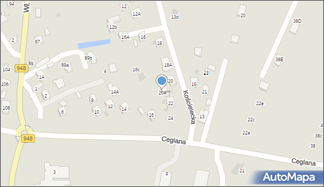 Oświęcim, Kościelecka, 20A, mapa Oświęcimia