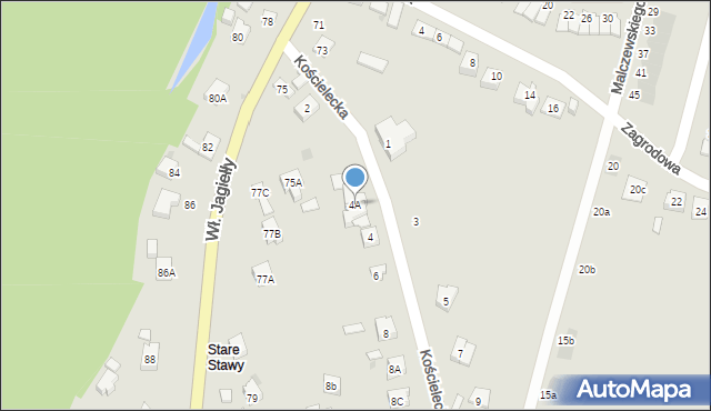 Oświęcim, Kościelecka, 4A, mapa Oświęcimia