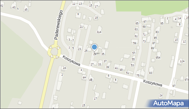 Oświęcim, Koszykowa, 29, mapa Oświęcimia