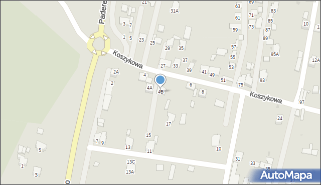 Oświęcim, Koszykowa, 4B, mapa Oświęcimia