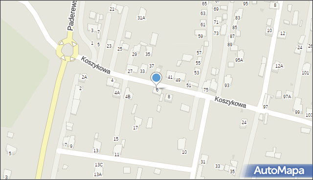 Oświęcim, Koszykowa, 6, mapa Oświęcimia