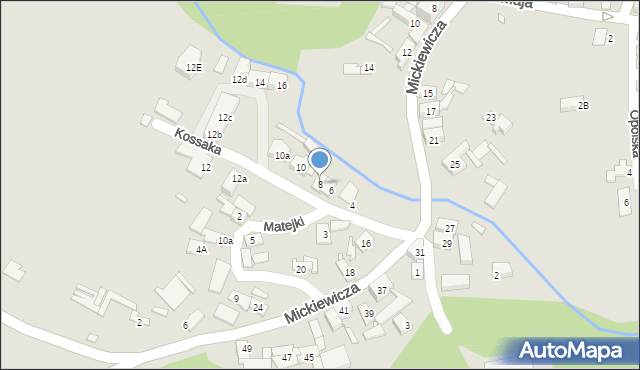 Otmuchów, Kossaka, 8, mapa Otmuchów